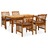 3058088 5 Piece Garden Dining Set With Cushions Solid Acacia Wood (45962+2x312130)