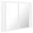 Armário Espelhado Casa de Banho com LED 60x12x45 cm Branco