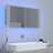 Armário Espelhado Casa de Banho LED 90x12x45 cm Cinza Cimento
