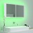 Armário Espelhado Casa Banho LED 90x12x45 cm Branco Brilhante