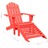 Cadeira de Jardim Adirondack C/ Otomano Abeto Maciço Vermelho