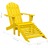 Cadeira Adirondack para Jardim com Otomano Abeto Maciço Amarelo