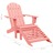 Cadeira Adirondack para Jardim com Otomano Abeto Maciço Rosa