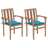 Cadeiras de Jardim C/ Almofadões Azul 2 pcs Teca Maciça