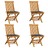 Cadeiras de Jardim C/ Almofadões Antracite 4 pcs Teca Maciça