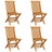 Cadeiras de Jardim C/ Almofadões Verdes 4 pcs Teca Maciça