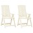 Cadeiras de Jardim Reclináveis 2 pcs Plástico Branco