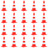 Cones de Sinalização Refletores 20 pcs 50 cm Vermelho e Branco