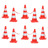 Conjunto de Cones com Corrente de 10 M Vermelho e Branco