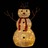Boneco de Neve Decorativo com Luz LED Tecido de Luxo 90 cm