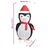 Pinguim de Natal Decorativo com Luzes LED Tecido de Luxo 180 cm