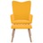 Cadeira de Descanso com Banco Veludo Amarelo Mostarda