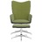 Cadeira de Descanso com Banco Pvc e Veludo Verde-claro