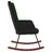 Cadeira de Baloiço Pvc e Veludo Verde-escuro
