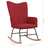 Cadeira de Baloiço com Banco Tecido Vermelho Tinto