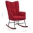 Cadeira de Baloiço com Banco Veludo Vermelho Tinto