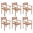 Cadeiras de Jardim Empilháveis C/ Almofadões 6 pcs Teca Maciça
