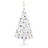 Árvore Natal Artificial C/ Luzes LED e Bolas 180 cm Pvc Branco