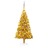 Árvore Natal Artificial C/ Luzes LED e Bolas 120 cm Pet Dourado