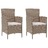 Conjunto de Jantar P/ Exterior C/ Almofadões Vime Pe Bege 3 pcs