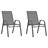 Cadeiras de Jardim Empilháveis 2 pcs Textilene Cinzento