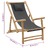 Cadeira de Terraço de Bambu e Lona Cinzento-escuro