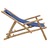 Cadeira de Terraço de Bambu e Lona Azul-marinho