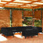 Conjunto Lounge Jardim C/ Almofadões Pinho Maciço Preto 12 pcs