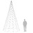 árvore de Natal Mastro de Bandeira 1400LEDs 500cm Branco Quente