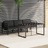 Conjunto Lounge Jardim com Almofadões Alumínio Antracite 4 pcs
