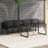 Conjunto Lounge Jardim com Almofadões Alumínio Antracite 5 pcs