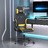 Cadeira de Gaming Giratória Tecido Preto e Amarelo-claro