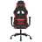 Cadeira de Gaming com Apoio de Pés Tecido Preto e Vermelho
