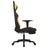 Cadeira de Gaming com Apoio de Pés Tecido Preto e Amarelo