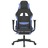 Cadeira de Gaming Giratória com Apoio de Pés Tecido Preto/azul