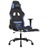 Cadeira de Gaming com Apoio para os Pés Tecido Preto e Azul