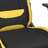 Cadeira de Gaming com Apoio para os Pés Tecido Preto e Amarelo