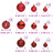 Enfeites de Natal 100 pcs 3 / 4 / 6 cm Vermelho-tinto