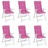 Almofadões Cadeira de Encosto Alto 6 pcs Tecido Rosa