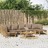 Conjunto Lounge Jardim Bambu Almofadões Cinzento-acastanhado 8 pcs