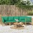 Conjunto Lounge de Jardim Bambu C/ Almofadões Verdes 6 pcs