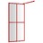 Divisória de Chuveiro 100x195cm Vidro Transparente Esg Vermelho