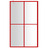 Divisória de Chuveiro 118x195cm Vidro Transparente Esg Vermelho