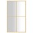 Divisória de Chuveiro 118x195 cm Vidro Transparente Esg Dourado