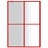 Divisória de Chuveiro 140x195cm Vidro Transparente Esg Vermelho