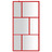 Divisória de Chuveiro 115x195cm Vidro Transparente Esg Vermelho