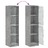 Aparador Alto C/ Portas de Vidro 35x37x142 cm Cinza Cimento