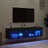 Móveis de Tv com Luzes LED 2 pcs 60x30x30 cm Preto