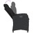 Cadeiras de Jardim Reclináveis C/ Almofadões 2pcs Vime Pe Preto