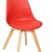 Cadeira TORRE-4P-WRR (h), Madeira, Polipropileno e Coxím Vermelho